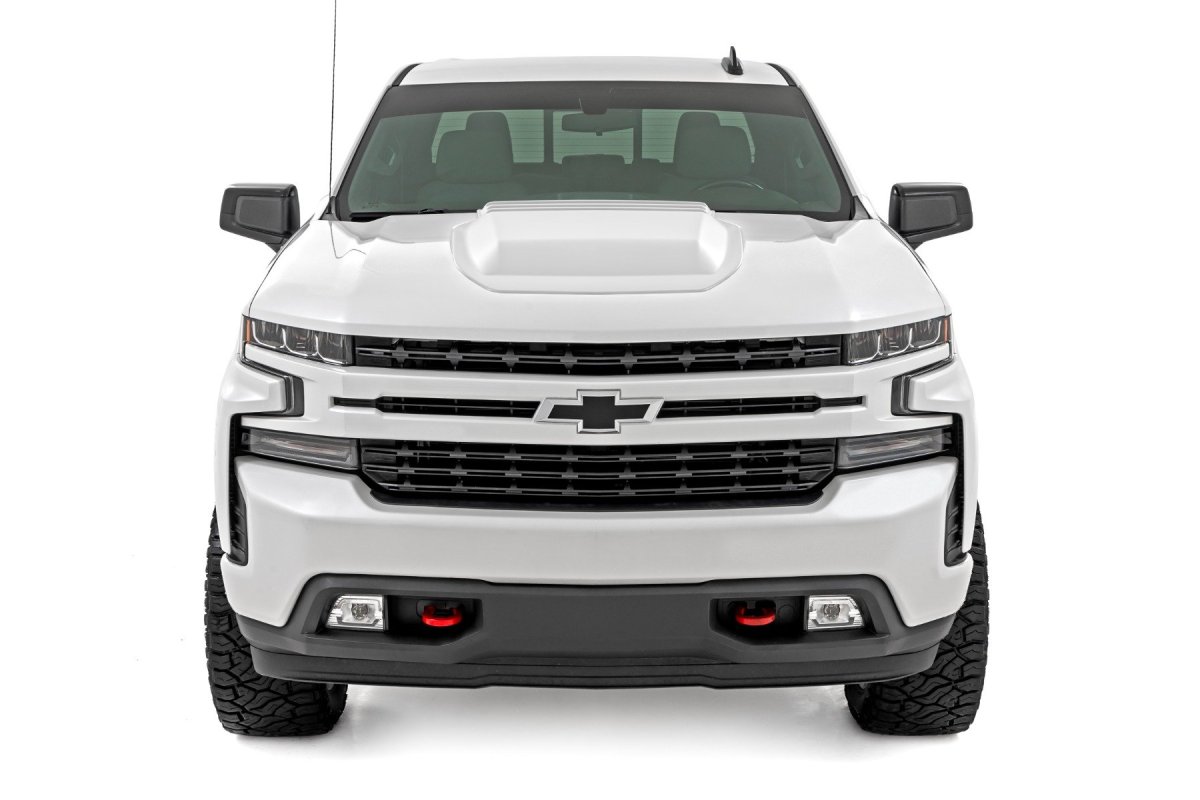 Chevrolet Silverado 1500 Hood Scoop - Rough Country - Summit White - '19-'24